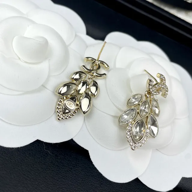 Chanel Crystal Chandelier CC Logo Earrings 3