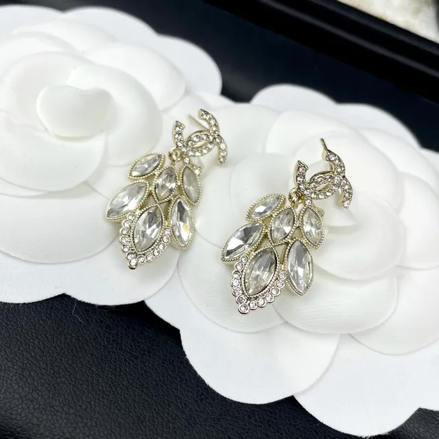 Chanel Crystal Chandelier CC Logo Earrings 4