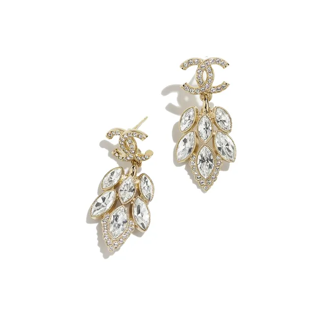 Chanel Crystal Chandelier CC Logo Earrings 7