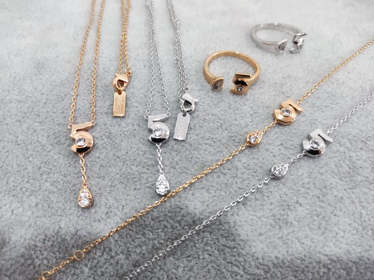 Chanel Gold White Rose Pavé-Set Diamonds Necklace 2