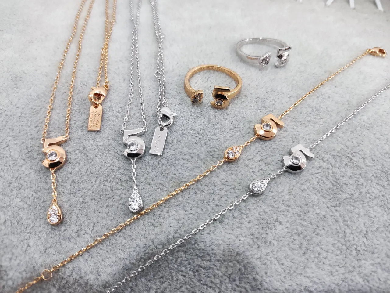 Chanel Gold White Rose Pavé-Set Diamonds Necklace 3