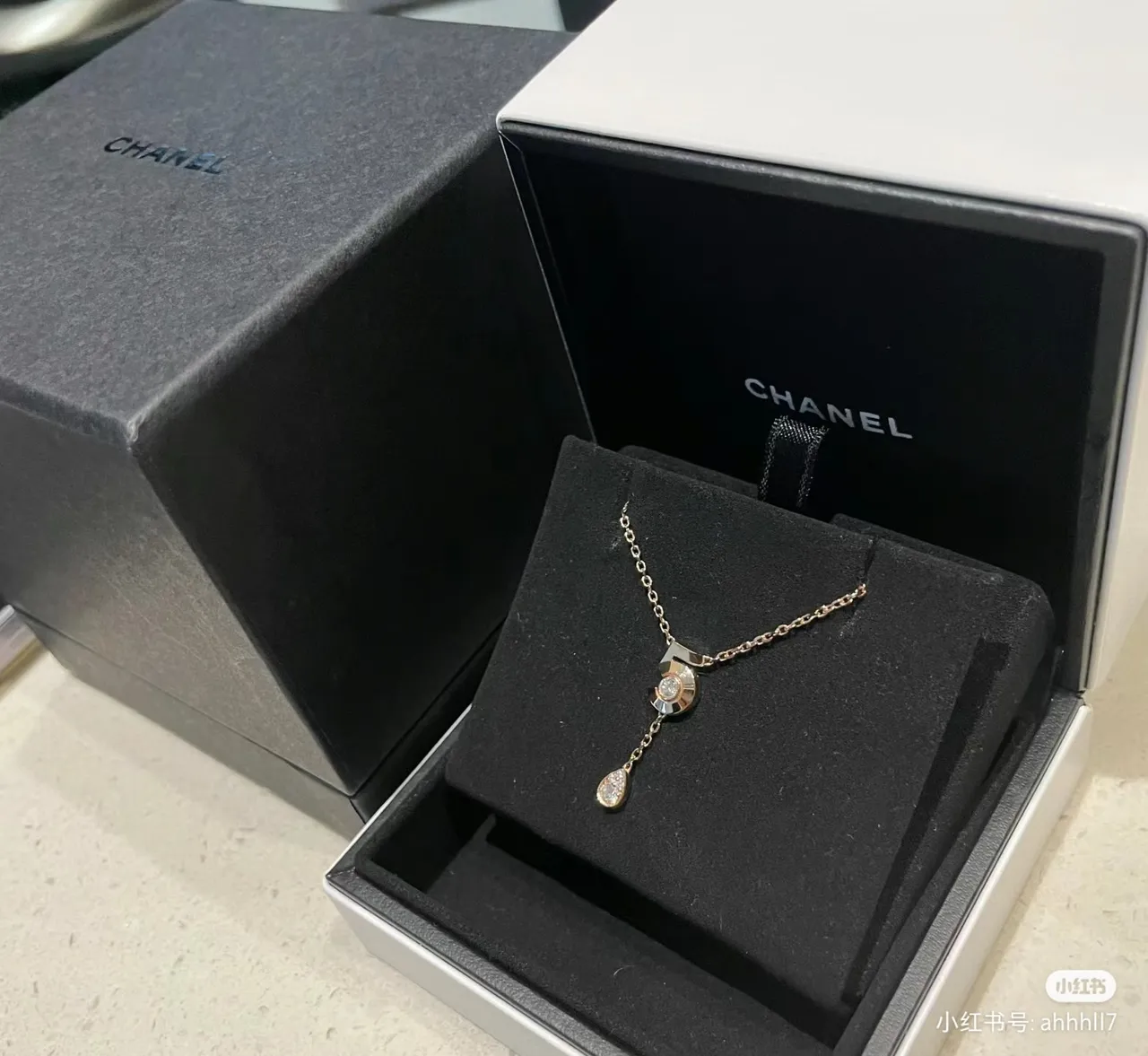 Chanel Gold White Rose Pavé-Set Diamonds Necklace 7