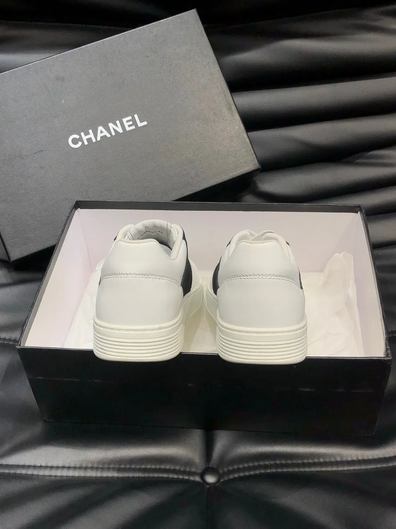 Chanel Lifestyle Sneaker White Black Low-Top Two-Tone Lifestyle Sneakers 9
