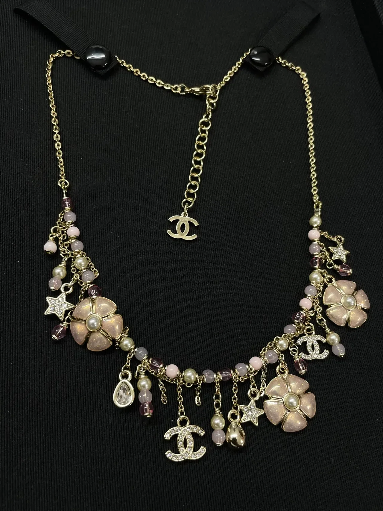 Chanel Multi-Charm Floral Pearl Necklace 3