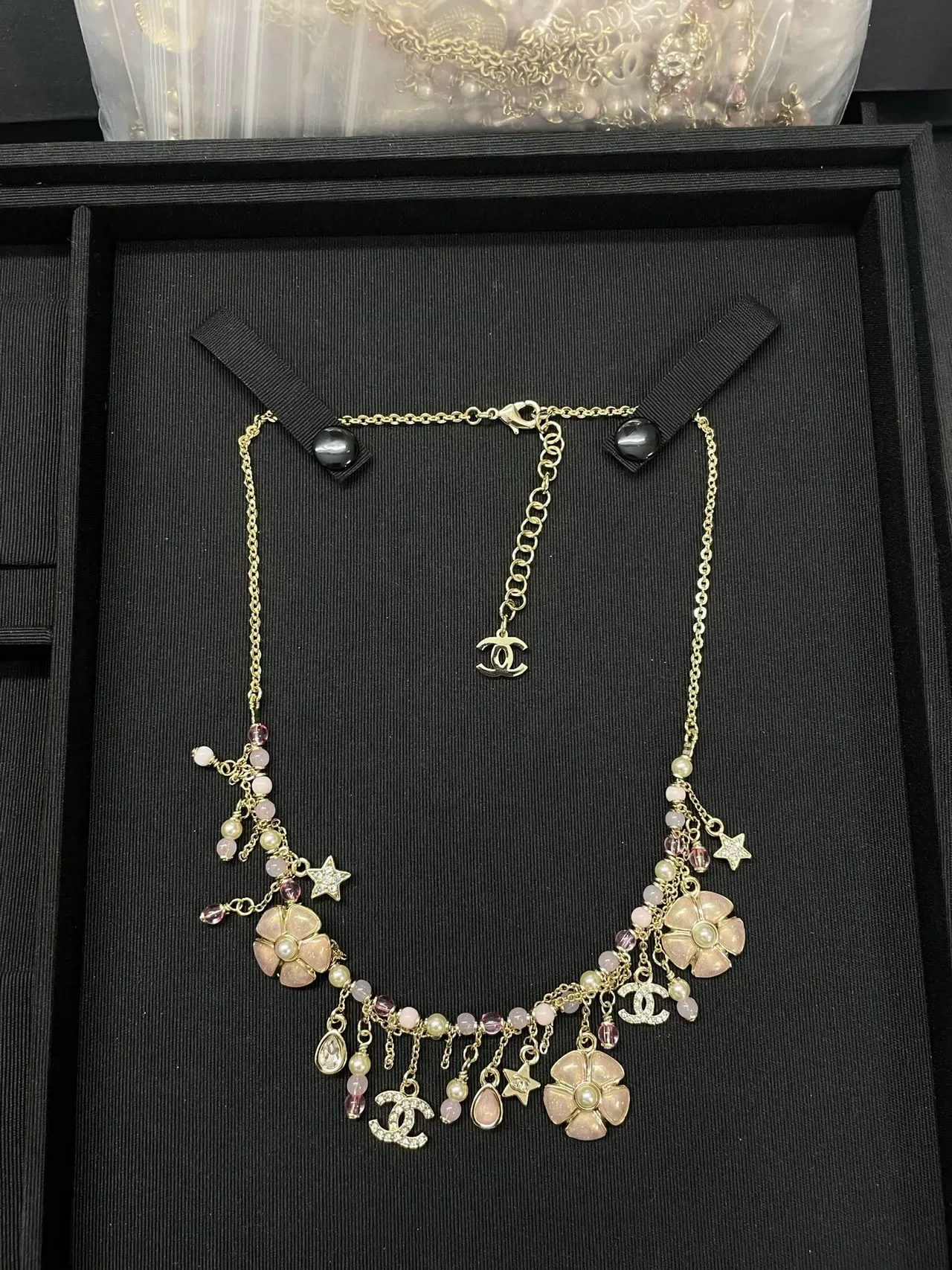 Chanel Multi-Charm Floral Pearl Necklace 5