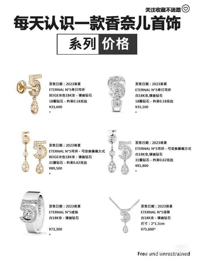 Chanel No.5 Collier Or Blanc Motif Numéral Pavé-Set Diamants 8