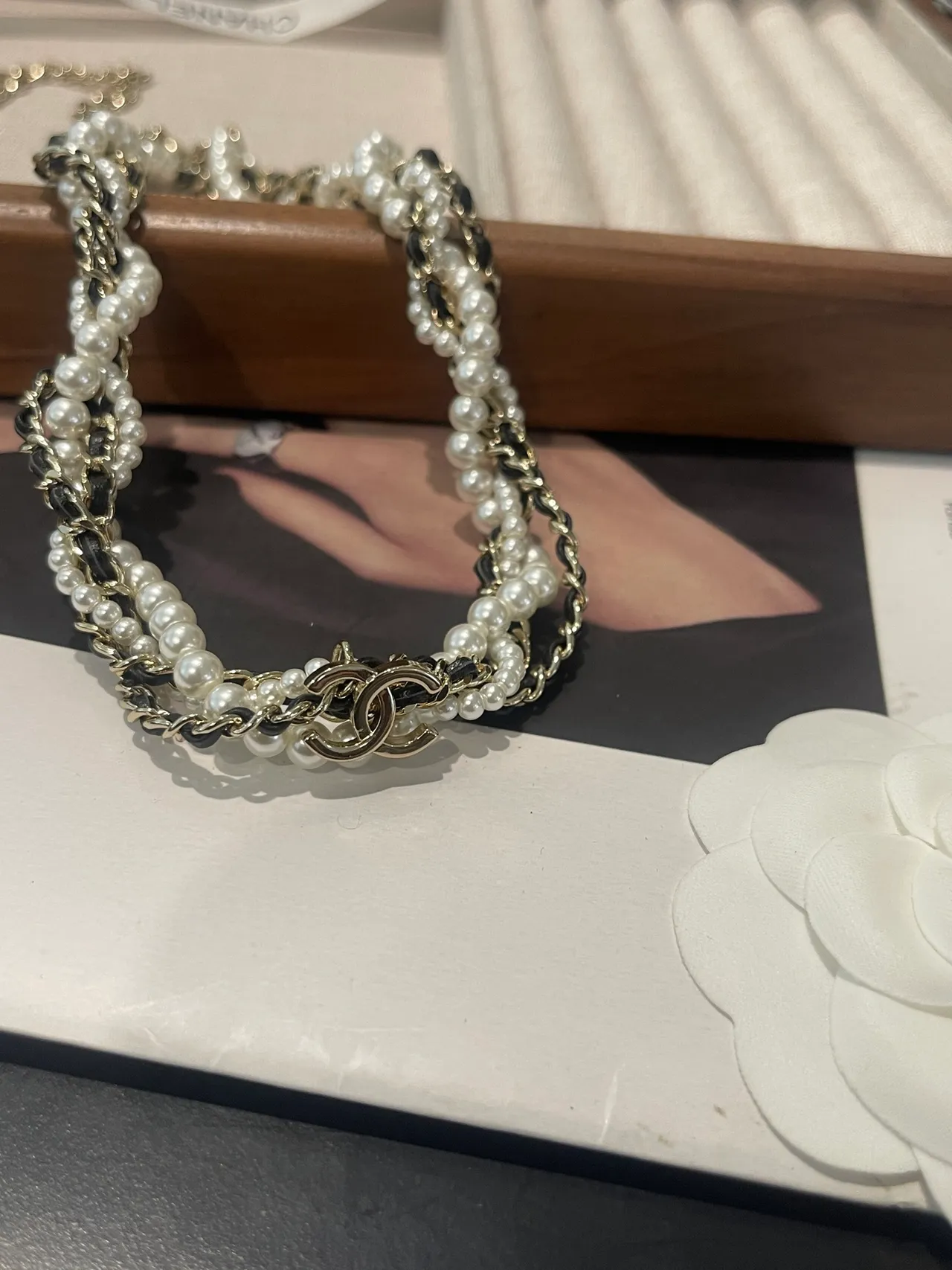 Chanel Pearl and Chain Interwoven Choker Necklace 10