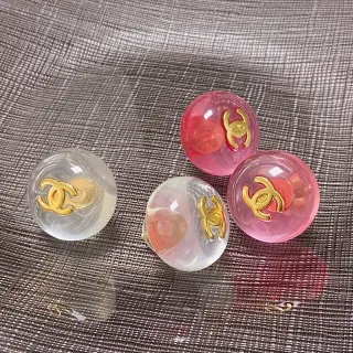 Chanel Resin CC Logo गोलाकार आकर्षण जेवरी