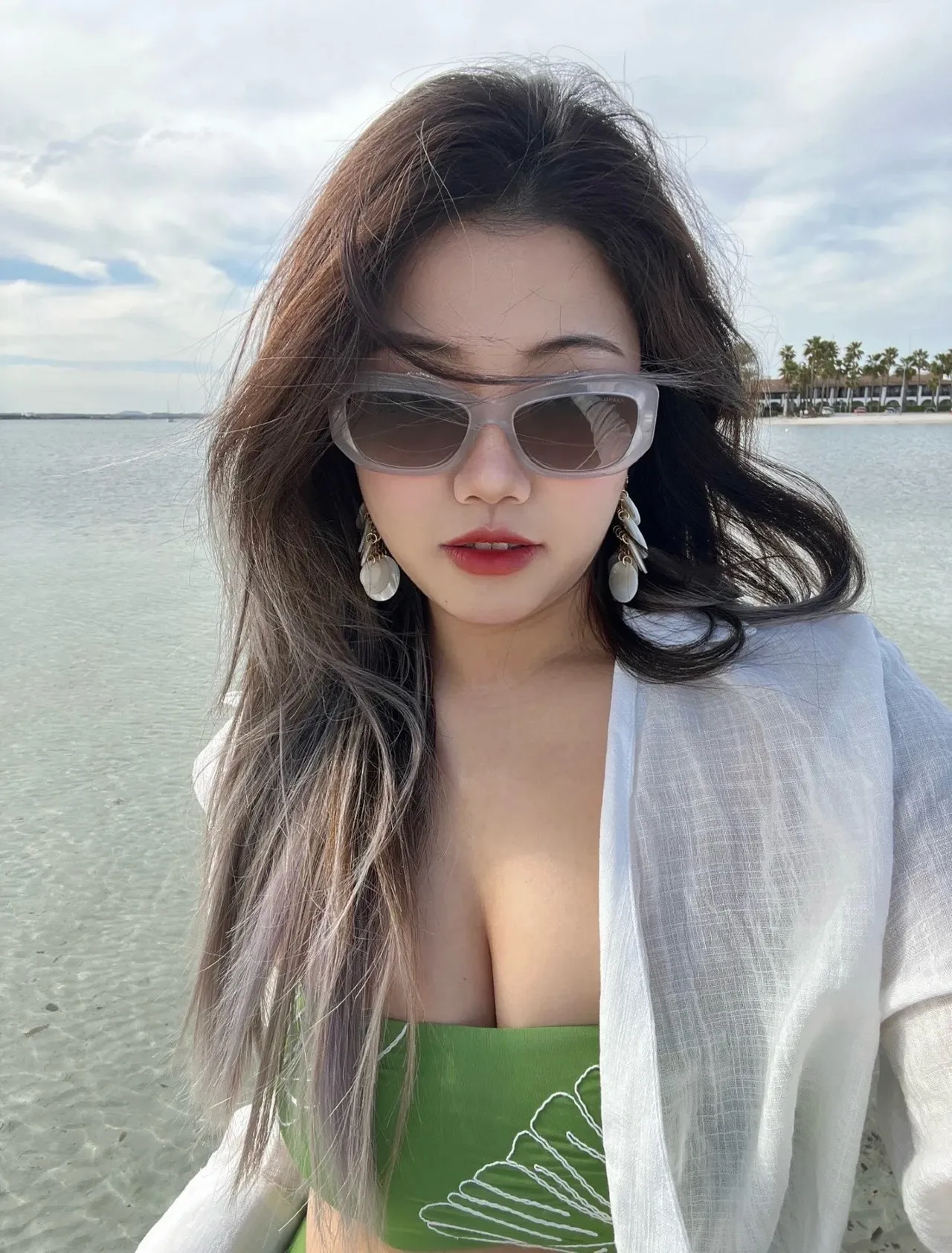 Chanel Transparent Gray Translucent Acetate Frame Rectangular Silhouette Sunglasses 4