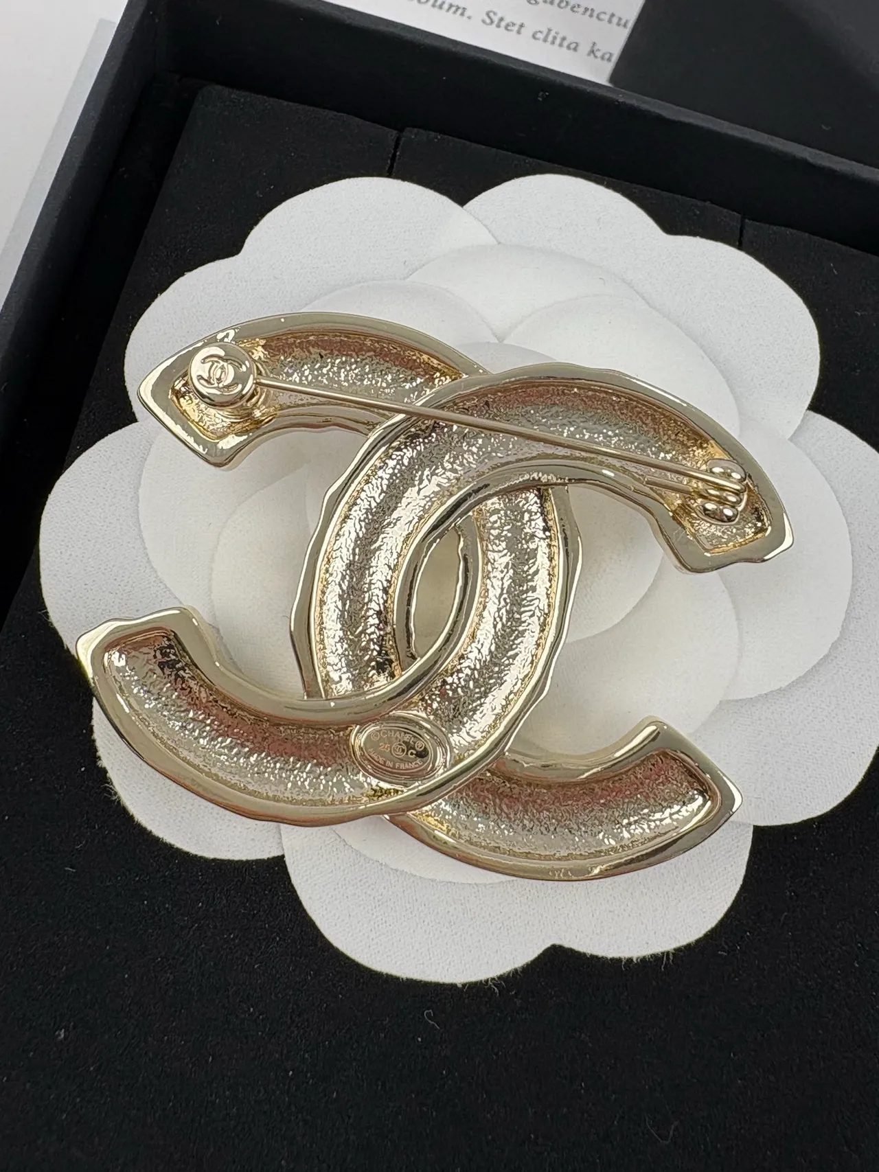 Chanel White Silver Enamel-Filled Interlocking CC Logo Brooch 2