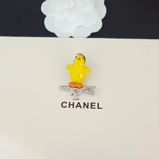 Chanel Yellow Orange Enamel Chick Crystal-Embellished Branch Brooch