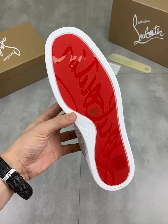 Christian Louboutin Baskets lifestyle blanches en maille et cuir low-top 2