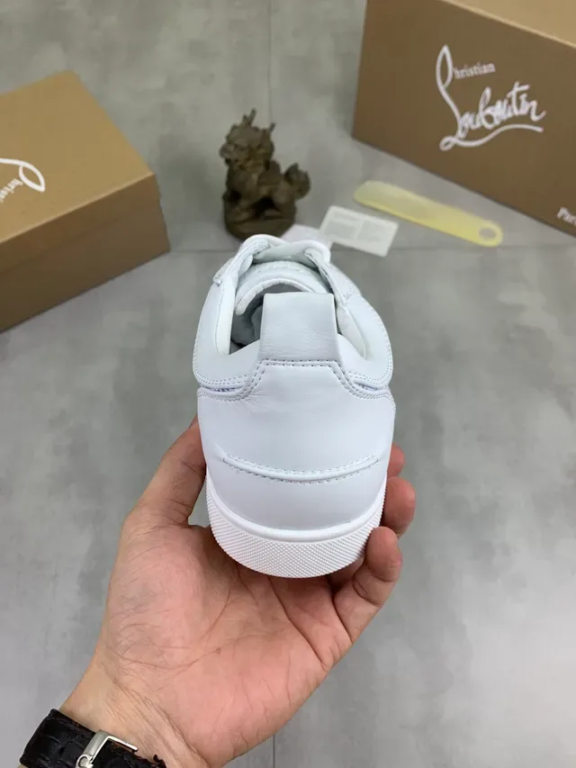 Christian Louboutin Baskets lifestyle blanches en maille et cuir low-top 3