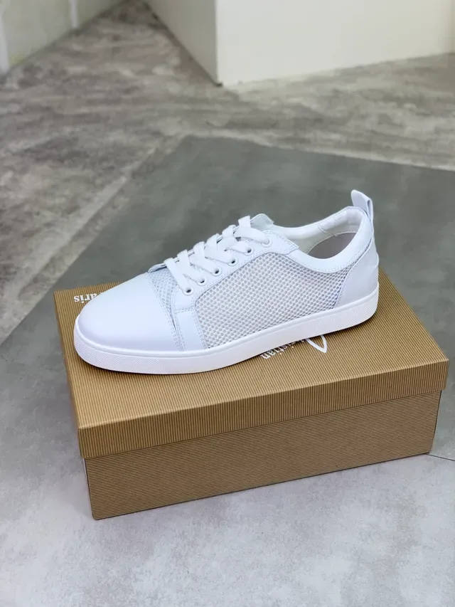Christian Louboutin Baskets lifestyle blanches en maille et cuir low-top 4