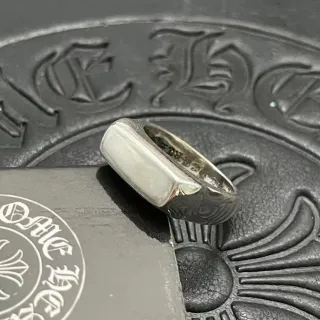 Chrome Hearts Cross Signet Ring Silver Black Rectangular Face Ring