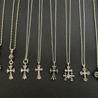 Chrome Hearts Crucifix Silver Metal Cross Pendants Necklace
