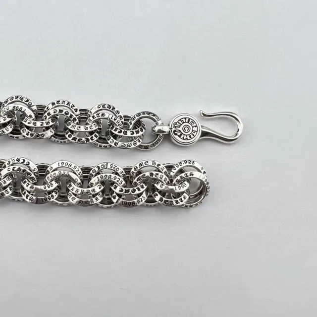 Chrome Hearts Bracelet Chaîne Link Croix Gravée 2