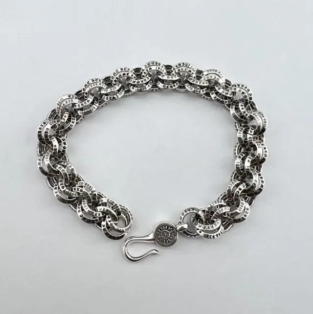 Chrome Hearts Bracelet Chaîne Link Croix Gravée 3