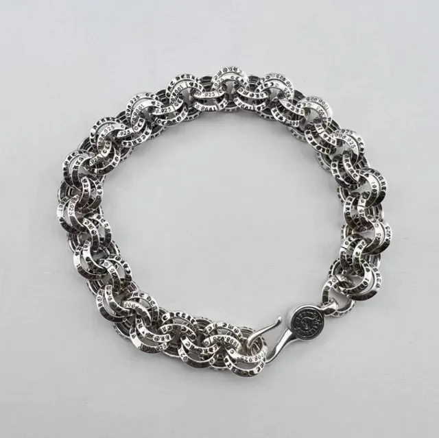 Chrome Hearts Bracelet Chaîne Link Croix Gravée 4