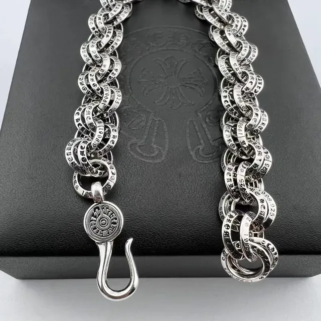 Chrome Hearts Bracelet Chaîne Link Croix Gravée 5