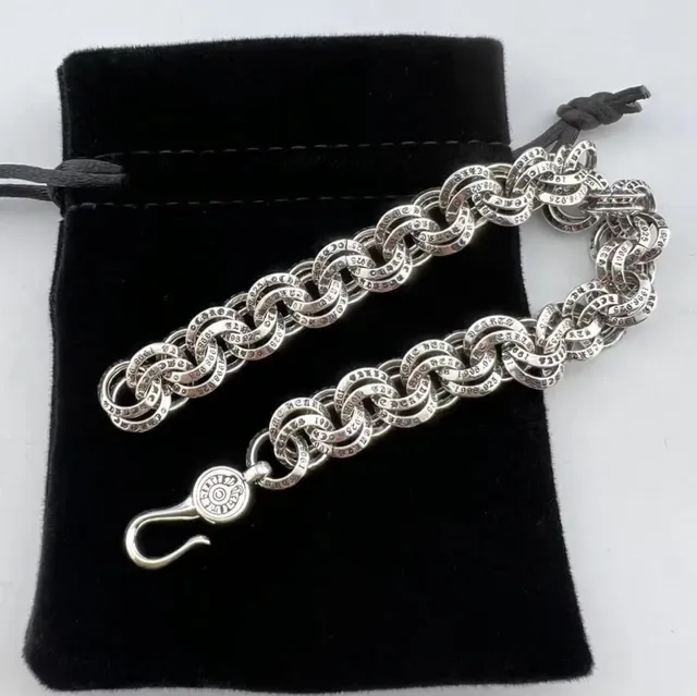 Chrome Hearts Bracelet Chaîne Link Croix Gravée 6