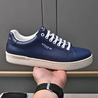 Coach Navy Leather Low-Top Lifestyle Sneakers