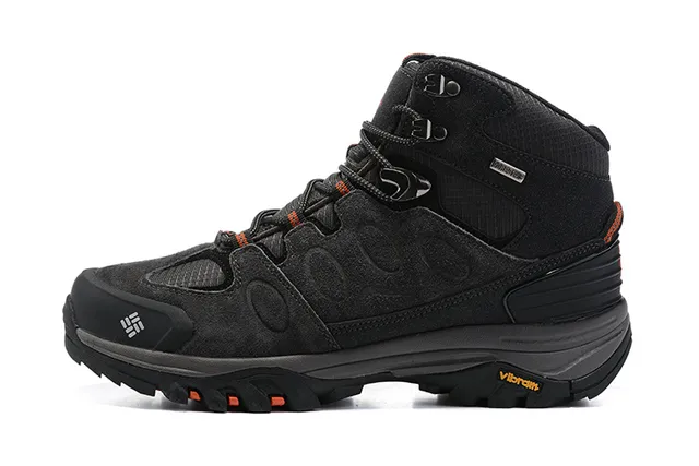 Columbia Black Gray High-Top Waterproof Hiking Boots 7