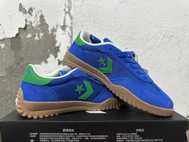 Converse Blue Green Canvas Upper Gum Rubber Sole Lifestyle Sneakers 2