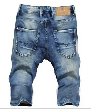 Diesel Cropped Relaxed-Fit Distressed Blue Jeans 9