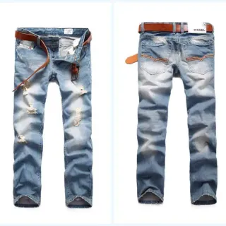 Diesel Distressed Light-Wash Slim-Fit Jeans