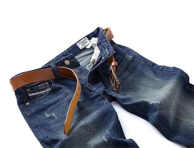 Diesel Distressed Mid-Wash Slim-Straight Jeans 10