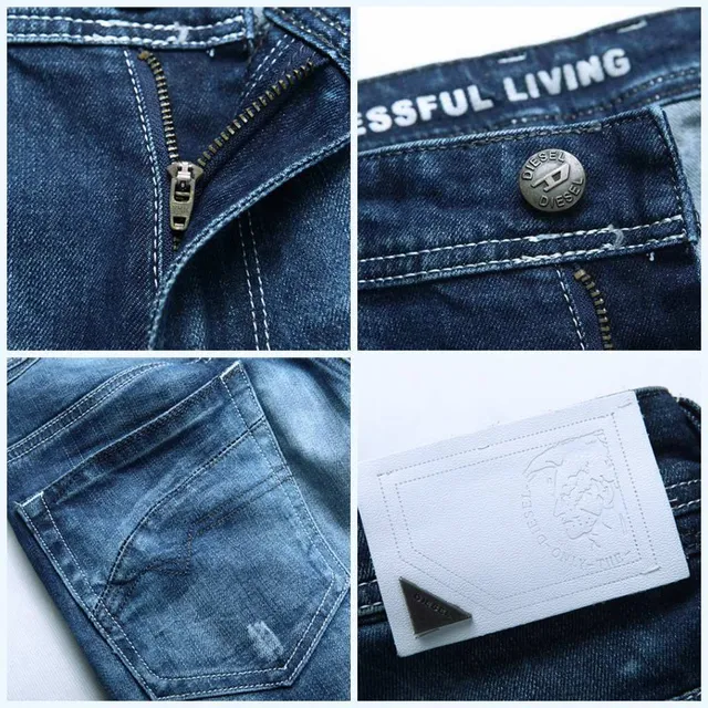 Diesel Slim-Straight Washed Blue Jeans 2