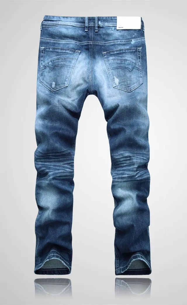 Diesel Slim-Straight Washed Blue Jeans 3