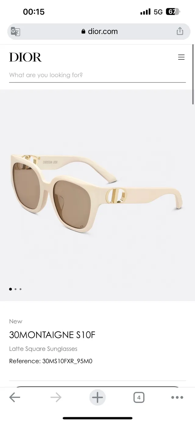 Dior 30 Montaigne S8U Lunettes de soleil carrées Beige-rose 3