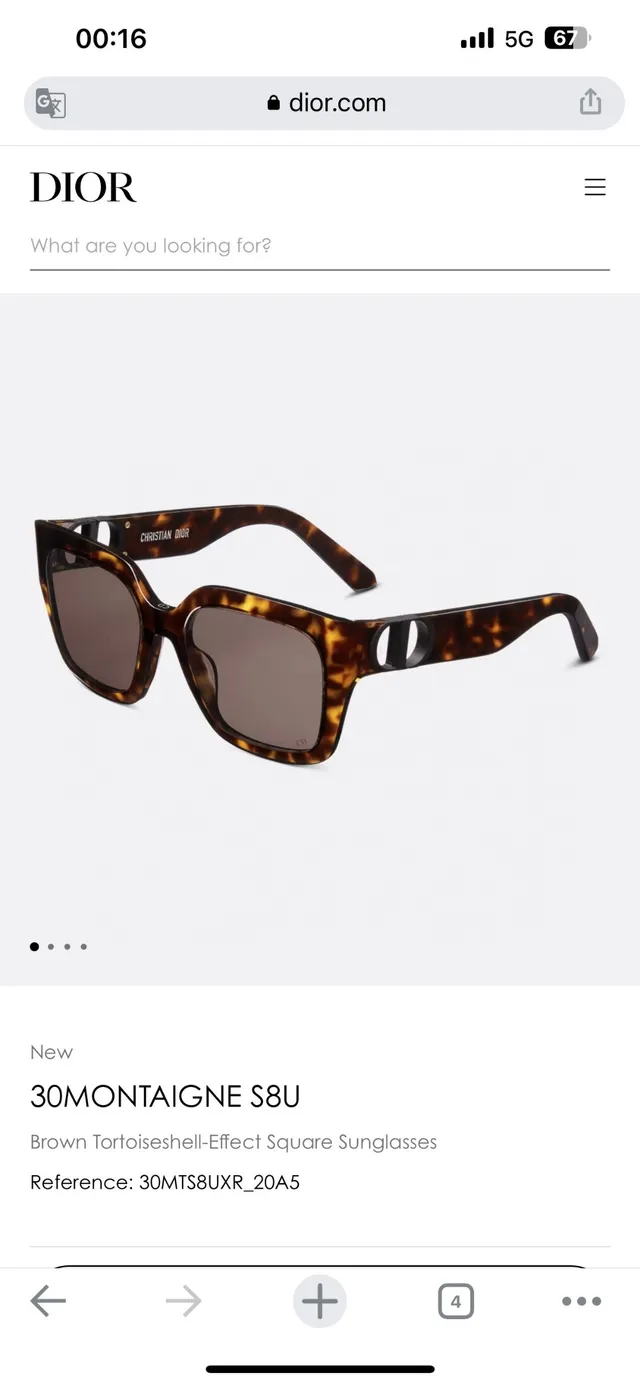 Dior 30 Montaigne S8U Lunettes de soleil carrées Beige-rose 4
