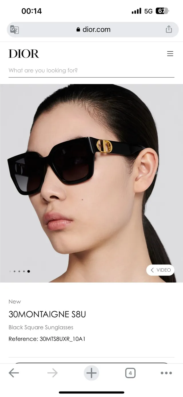 Dior 30 Montaigne S8U Lunettes de soleil carrées Beige-rose 5