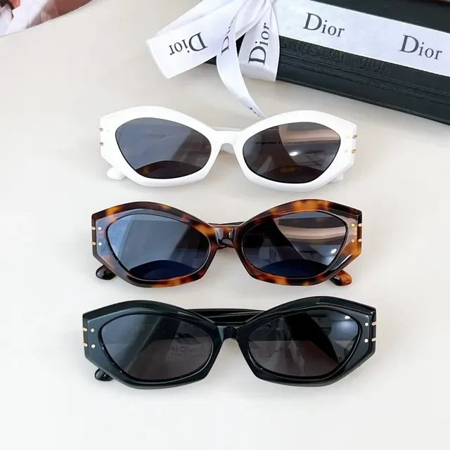 Dior 棱角几何光泽黑色太阳镜 3