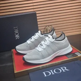 Dior B23 Gray Black Knit Mesh Upper Integrated Lace System Lifestyle Sneakers