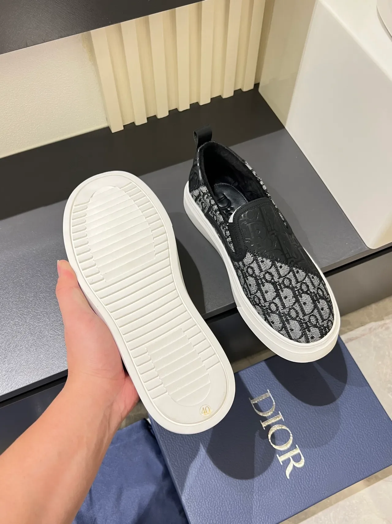 Dior B23 Monogram Jacquard Slip-On Lifestyle Sneakers 3