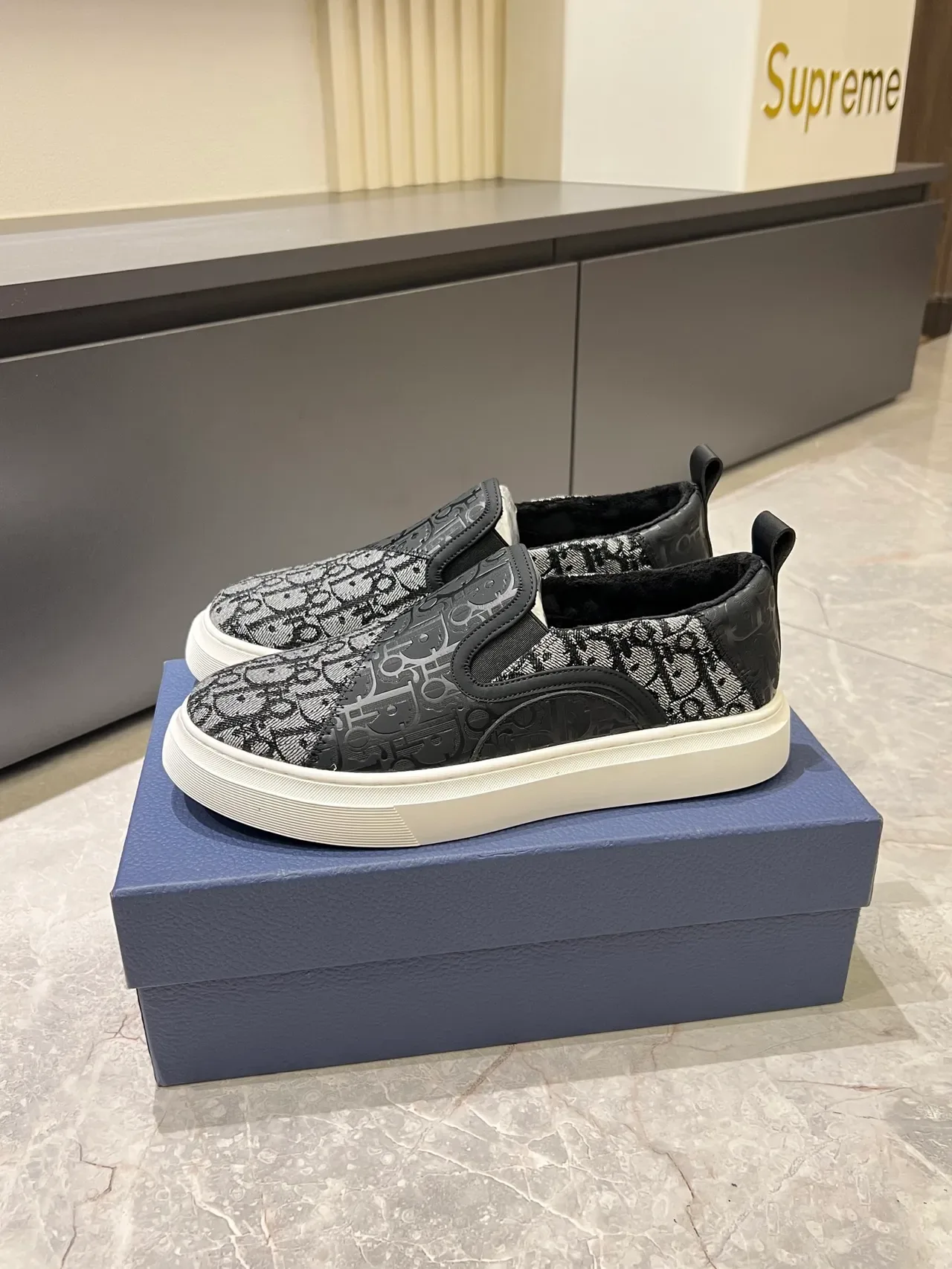 Dior B23 Monogram Jacquard Slip-On Lifestyle Sneakers 4
