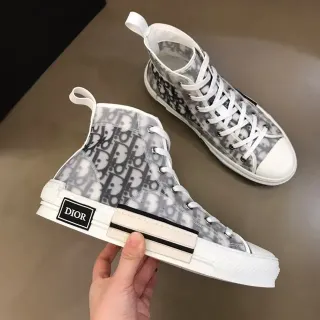Dior B23 Monogram-Print High-Top Lifestyle Sneakers