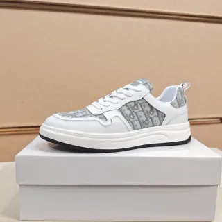 ديور B23 Monogram أبيض و رمادي حذاء رياضي أسلوب حياة