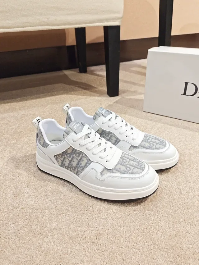 Dior B23 Monogram Zapatillas Lifestyle Blancas y Grises 2