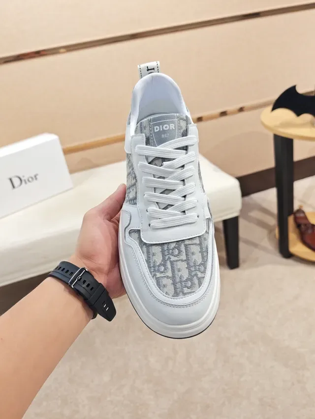 Dior B23 Monogram Zapatillas Lifestyle Blancas y Grises 3