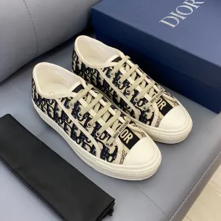 Dior B23 Oblique Monogram Beige and Navy Lifestyle Sneakers