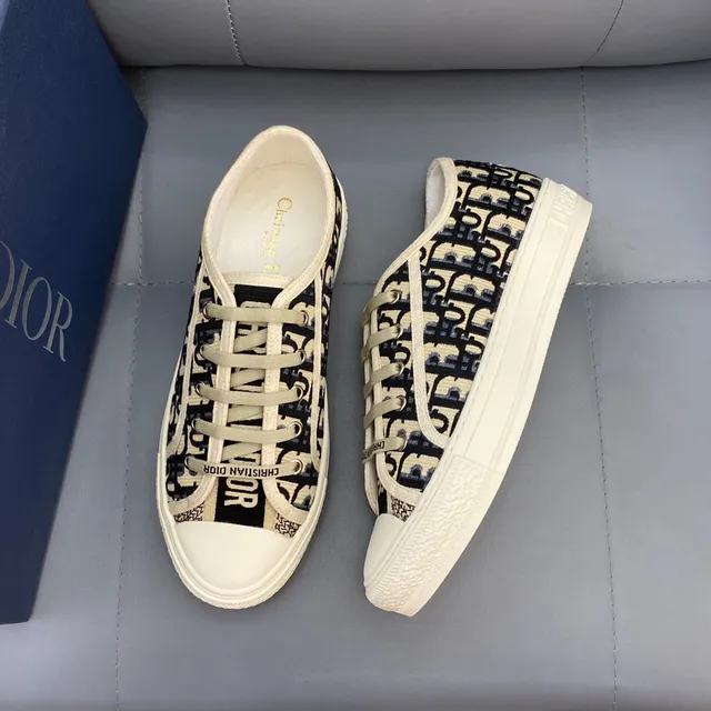 Dior B23 Oblique Monogram Beige and Navy Lifestyle Sneakers 4