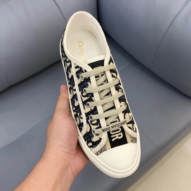 Dior B23 Oblique Monogram Beige and Navy Lifestyle Sneakers 7