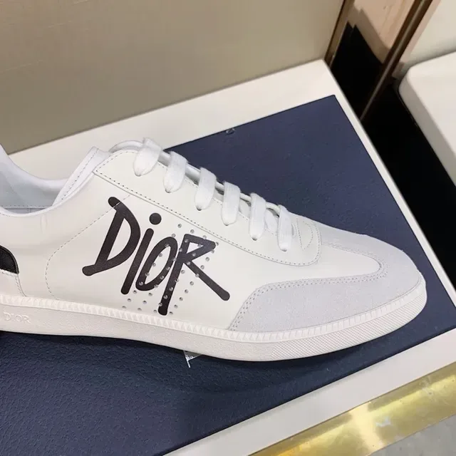 Dior B23 White and Black Script Logo Lifestyle Sneakers 8