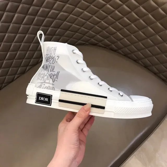 Dior B23 White Black High-Top Transparent Mesh Upper Lifestyle Sneakers 2