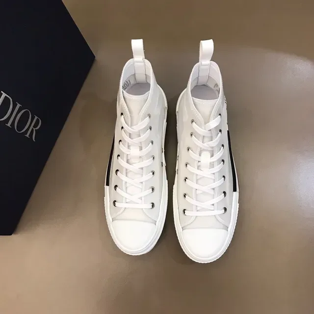Dior B23 White Black High-Top Transparent Mesh Upper Lifestyle Sneakers 3